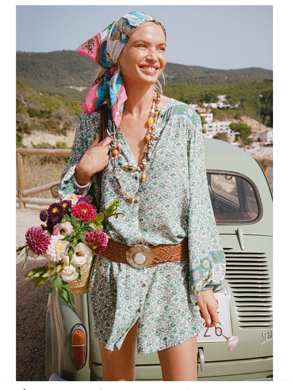 Spell Green Floral Sienna Tunic Dress
